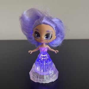 Skyrocket Crystalina Amethyst Fairy Doll Light Up Color Changing Toy 4 Inch